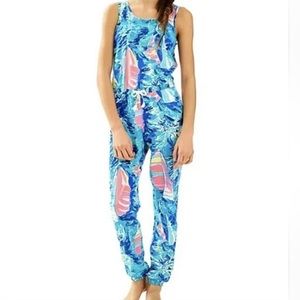 Lilly Pulitzer Blue Romper Jumpsuit Size: XL(12-14)